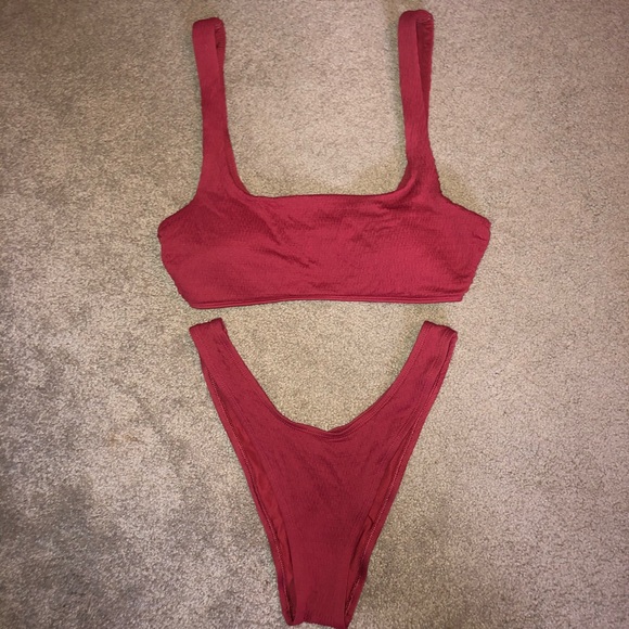 aerie Other - Aerie Scoop Bikini Set- Brick Red